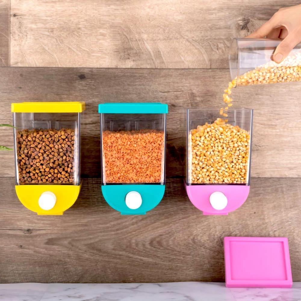2259 Wall Mounted Cornflakes/Cereal/Pulses/Beans - 1100 ml (assorted color) (1Pc) - SkyShopy 2259 Wall Mounted Cornflakes/Cereal/Pulses/Beans - 1100 ml (assorted color) (1Pc) - SkyShopy